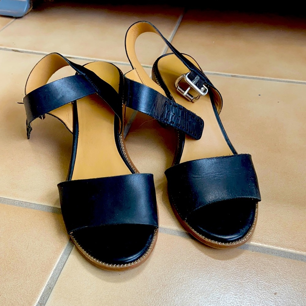 Franco Sarto leather block heel sandals